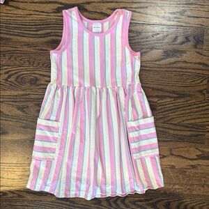 Hanna Andersson Girl's Pocket Sun Dress in Retro Multicolor Stripes